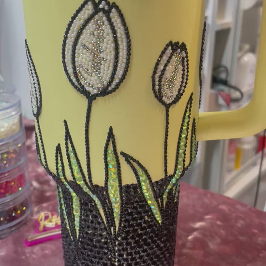 Custom Family Crest Rhinestone Stanley Tumbler 